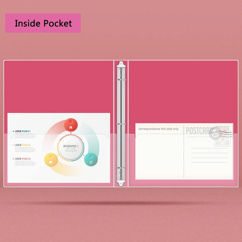 3 Ring Binder, Glitter 1 Inch Binder Organizer (10.5'' x 11.5'') Holds 8.5'' x 11''Letter Size 300 Pages, Waterproof Durable View Binder, 1 Pack, ...