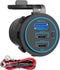 12V USB C Outlet, Two USB-C PD 20W Power Socket and 18W QC3.0 Socket Waterproof Power Outlet 12V/24V with Power Switch for Car Golf Cart Boat Mari...