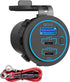 12V USB C Outlet, Two USB-C PD 20W Power Socket and 18W QC3.0 Socket Waterproof Power Outlet 12V/24V with Power Switch for Car Golf Cart Boat Mari...