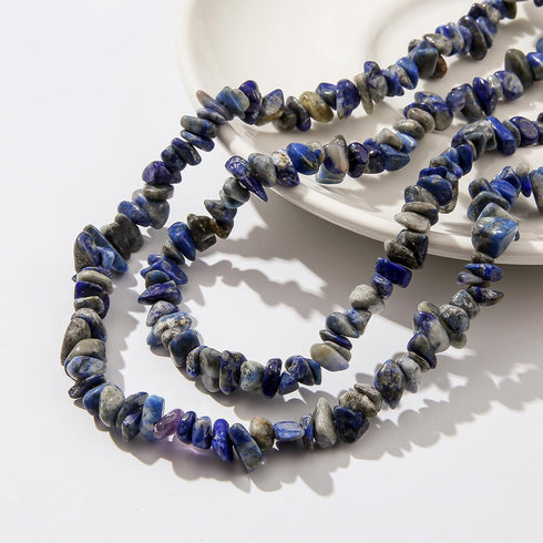 Natural Chip Stone Beads About 200pcs Blue Stones 5-8mm Irregular Gemstone Healing Crystal Loose Rocks for Bracelet Necklace Earrings Jewelry Maki...