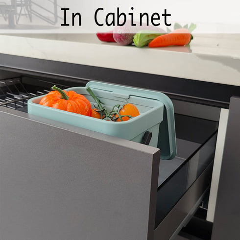 LALASTAR Small Trash Can with Lid, Compost Bin Indoor Kitchen Sealed Under Sink for Kitchen, Food Waste Bin for Countertop, Mountable Garbage Can ...