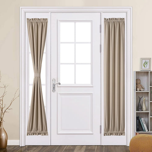 MIULEE Sidelight French Door Room Darkening Curtain Light Blocking Window Treatment Curtain for Narrow Glass Door Rod Pocket Blackout Drapes with ...