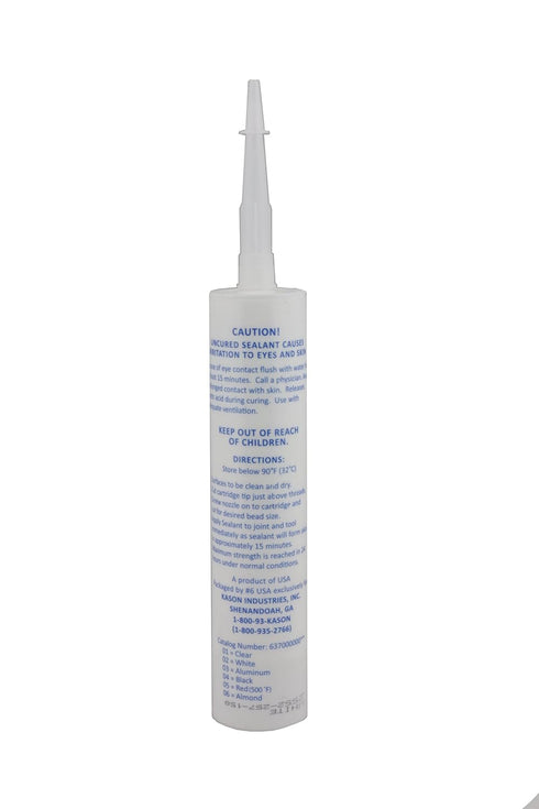 Kason 3700 Series Rubbaseal Silicone Sealant, White 10.3 oz. Tube, 63700000002...