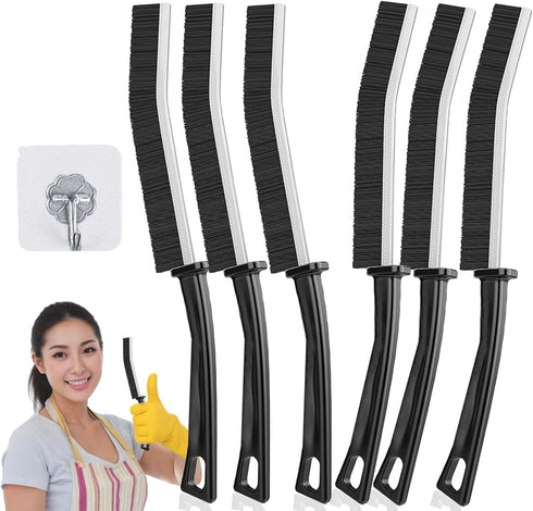 6Pcs Hard Bristle Crevice Cleaning Brush, Small Cleaning Brushes, Grout Cleaner Brush, Toilet Brush, Scrub Brush for Shower Tile, Skinny Gap Clean...
