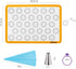 HOTPOP Piping Bags and Tips Set for Macarons - 17-Piece Baking Supplies Kit - Reusable Silicone Pastry Bags - 2 Half-Size Baker Mats - Ideal for H...