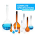 20 ML Volumetric Measuring Flask Set NS12/14 Glass Stopper, Graduated, ASTM Class A Borosilicate Glass 3.3 for Laboratory, 2 PCS...