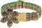 Christmas Dog Collars for Large Dog with Flower Tie,Green Dog Collar with Safety Metal Buckle Adjustable Puppy Collars for Small Medium Dog,Boy&Gi...