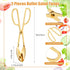 2 Pieces Salad Tongs, 10 Inch Gold Salad Tongs, Stainless Steel Scissor Tongs, Gold Tongs for Serving Food, Kitchen Serving Tongs for Cooking Cate...
