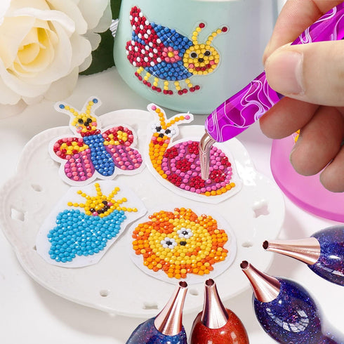 Heyseri 14PCS Diamond Painting Pen Accessories Tools Set Ergonomic Diamond Art Pen Exquisite Stainless Steel Metal Pen Tips and 6 Painting Glue Cl...