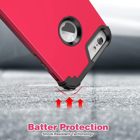 IDweel for iPhone 6S Plus Case with Tempered Glass Screen Protector, for iPhone 6 Plus Case, 3 in 1 Shockproof Slim Hybrid Heavy Duty Hard PC Cove...