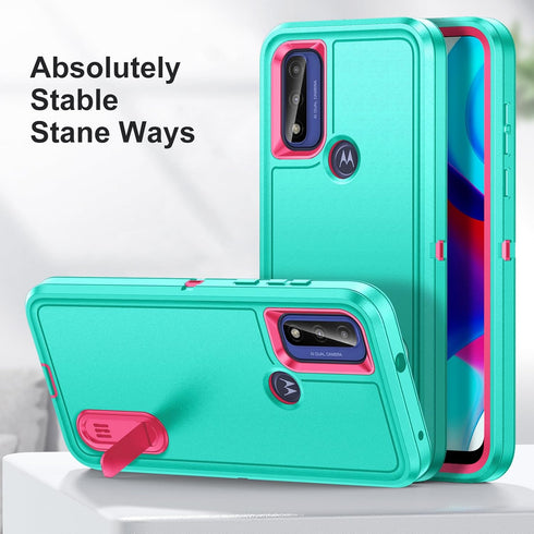 for Moto G Play 2023 Case for G Play 2023 Case with Kickstand Case 3-Layer Military Grade Protective Case Cover Silicone Shockproof for Motorola M...