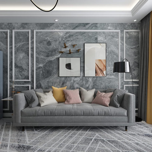 Grey Marble Textured Wallpaper Peel and Stick Gray Granite Countertop Contact Paper Matte Thicken 16x79 inch Waterproof Adhesive DIY Wall Stickers...
