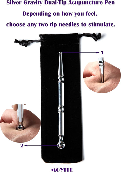 Reflexology Massage Tool Set with Storage Bag,Pain Relief Stimulation for Face,Ears and More,3 Acupuncture Pens...