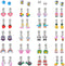 Bevan 24 Pairs Hypoallergenic Clip-on Earrings for Girls Cute Multiple Animal Flamingo Mermaid Butterfly Alpaca Whale Stud Earrings for Little Gir...