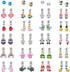 Bevan 24 Pairs Hypoallergenic Clip-on Earrings for Girls Cute Multiple Animal Flamingo Mermaid Butterfly Alpaca Whale Stud Earrings for Little Gir...