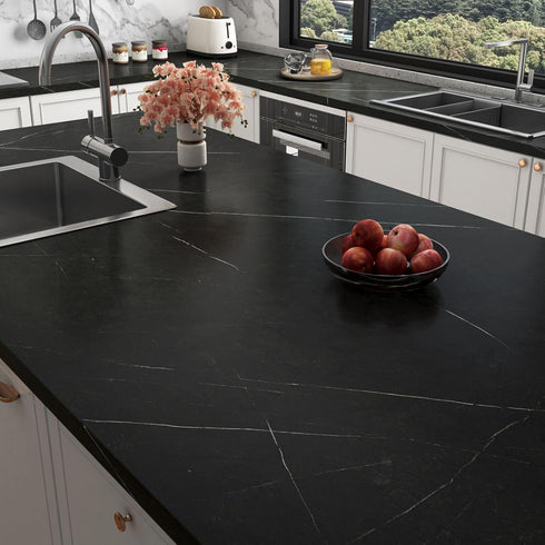 Stickyart Pietra Black Marble Contact Paper for Cabinets and Drawers Removable Premium Wallpaper Peel and Stick Marble Countertops Waterproof Self...