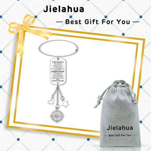 Grandson Gifts from Grandma Car Hanging Ornament Gifts for Grandson from Grandma Car Mirror Hanging Accessories Gift for Grandson to Our Grandson ...