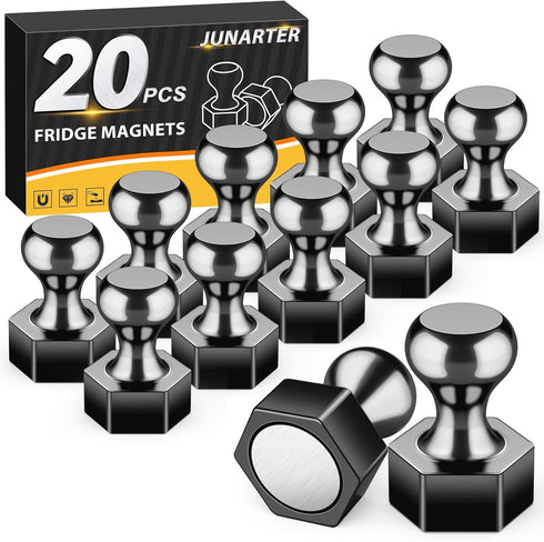20 Pack Fridge Magnets Whiteboard Magnets, Magnetic Push Pins, Magnets for Fridge, Magnets for Whiteboard, Small Neodymium Magnets Push Pin Magnet...