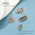stino 4PCs Zirconia Pendant Charms for Bracelet, Cute Metal Neaklace Charms for Jewelry Making, Bulk Small Keychain Charms Beads Jewelry Making Su...