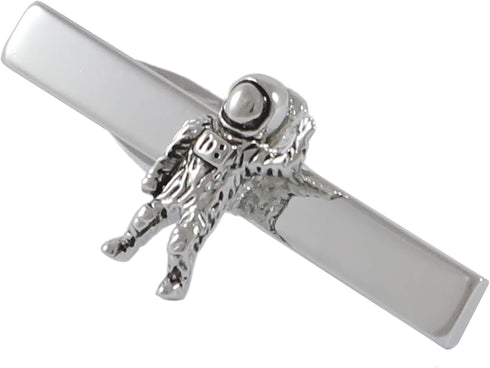 Antique Silver Tone Astronaut Tie Clip Space Pilot Tie Clip With Box...