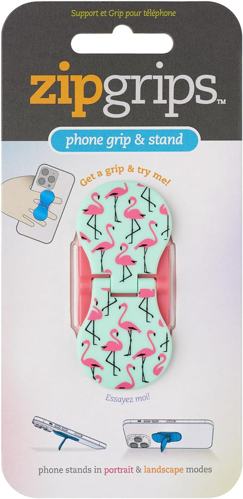 Gifts for Readers & Writers ZipGrips Mobile Phone Grip and Stand | Universal Cell Phone Finger Hand Holder | Ultra-Thin Expanding Stand | Wireless...