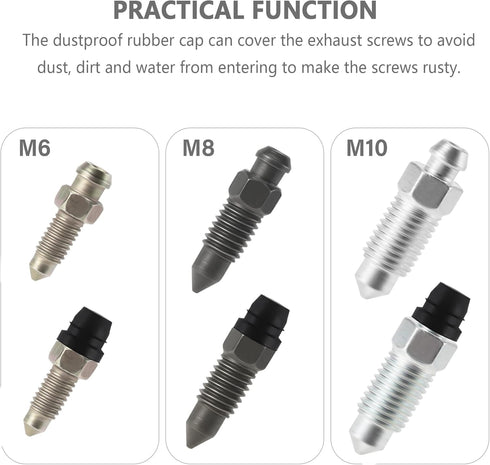 18PCS Car Disc Brake Bleeder Caps,Waterproof Dustproof Rubber Grease Fitting Caps,Universal Zerk Fitting Cap Car Accessories for Most Cars Trucks ...