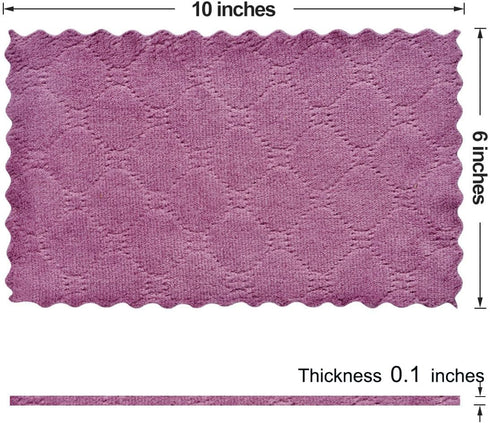 12PCS Kitchen Towels Dish Towels, Multipurpose Reusable Dish Cloths, Double-Sided Microfiber Cleaning Rags for Furniture, Car, Tea, Bowl, 10x 6 in...