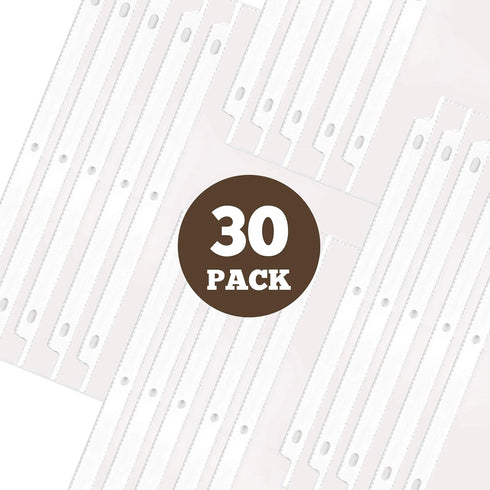 Heavy Duty Recipe Protectors, Holds Standard 8.5" x 11" Paper, 30 Pack, Reinforced Holes, Refill Sheets For 3 Ring Binders...