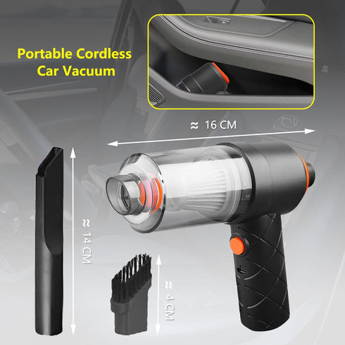 Handheld Car Vacuum Cleaner Cordless, 4000Pa Powerful Portable Mini Vacuum Cleaner 2 in 1 Low Noise Air Buster with Multi-Nozzles for Car, Home, O...