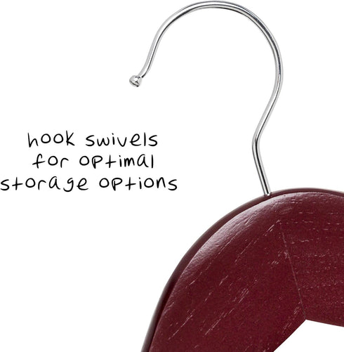 Honey-Can-Do No Slip Wooden Coat Hangers, Cherry Wood, 24-Pack...