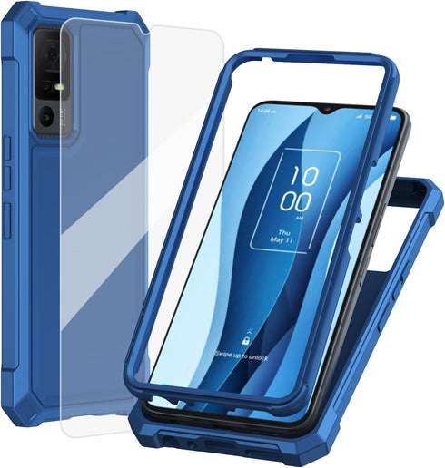 Ailiber for TCL 40 XE Phone Case, TCL 40 X Case with Screen Protector, 2 Layer Structure Protection, Shock-Absorbing Corner TPU Bumper, Slim Silic...