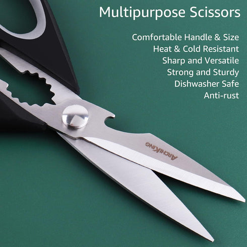 Kitchen Shears Scissor & Cooking Scissors - Sharp Blades, Professional Stainless Steel Scissors for Food Meat Poultry Vegetable - Dishwasher Safe ...
