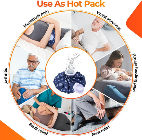 Ice Pack for Injuries Reusable: Ohuhu 3 Packs Ice Cold Packs Ice Bag Hot Water Hot & Cold Therapy Pain Relief for Knee Leg Injury No-Leak Breathab...