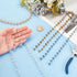 PH PandaHall 5 Strands 3.3 Feet Electroplate Glass Beads Faceted Crystal Glass Beads Chain with Platinum Eye Pin for Necklaces Bracelets Jewelry M...