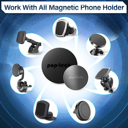 Metal Plate for Phone Magnet, 8 Pack Replacement Magnet Disc Magic Mount Plate with Adhesive Backing for Socket Grips & Magnetic Car Holder Cradle...