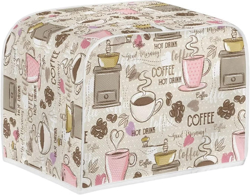 Talayituse Coffee Theme 4 Slice Toaster Covers Dust Protection Bread Maker Covers Toaster Oven Cloth Cover Kitchen Accessories Washable Appliance ...