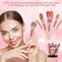 14 Pcs Small Travel Makeup Brush Set Portable Pink Make up Brushes with Case,5 Pcs Makeup Sponge,Valentine's Day Gift,Mother's Day Gift for Founda...
