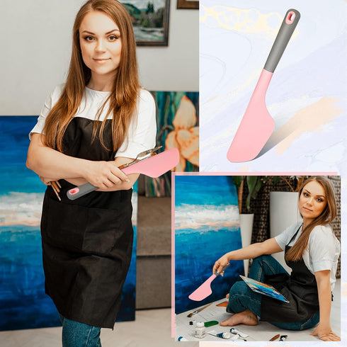 Paint Spatula Silicone Spatula Silicone Art Painting Tools Art Supplies Spreading Paint Tools for Texturizing and Moving Paint Fluid Artist Painti...