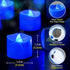 12 Pack Blue Tea Light Candles Battery Operated, Flameless Flickering Blue Votive Tealights for Halloween Wedding Party Christmas Decorations...