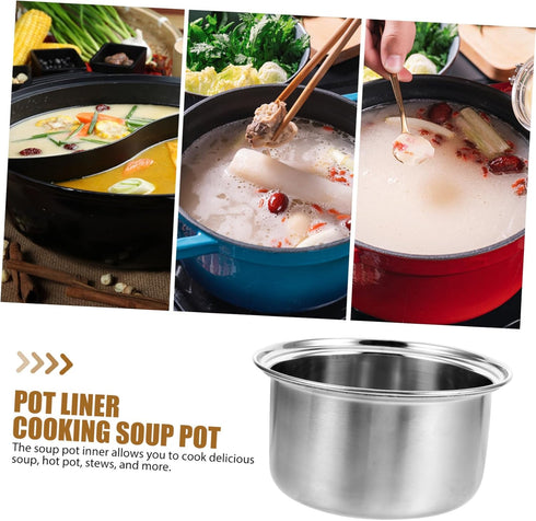 Ciieeo Small Hot Pot Liner Stainless Steel Cookware Rice Maker Pan Nonstick Cookware Rice Inner Tank Rice Cooker Pressure Pot Rice Cooking Pan Ind...