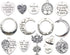 Family Mom Words Charm Collection-32 PCS Craft Supplies Heart Moon Love Words Mother's Day Charms Pendants for Jewelry Making Crafting Findings Ac...
