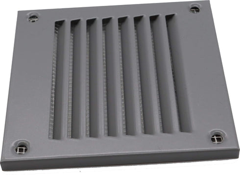 Vent Systems 4'' x 4'' Inch Gray Air Vent Cover Metal Air Return Grill with Built in Pest Guard Screen HVAC Vent Cover for Home Improvement Vent D...