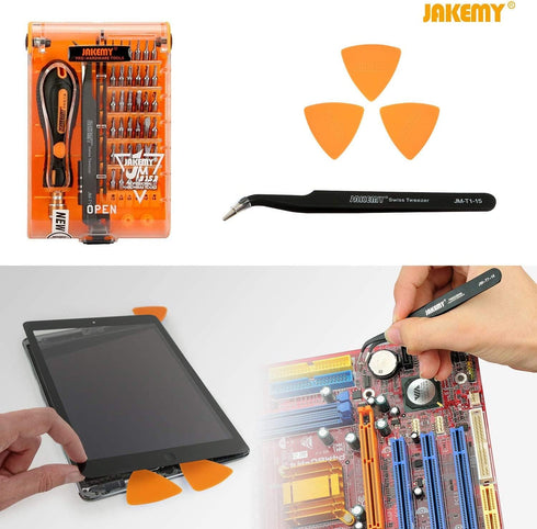 Small Screwdriver Set, JAKEMY 36 Magnetic Bits Precision Screwdriver Repair Tool Kit Comes with Opening Tool and Tweezer for Laptop, iPhone, MacBo...