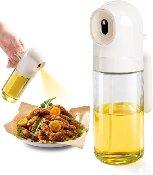 Oil Sprayer for Cooking, 250ml Refillable Glass Olive Oil Spray Bottle, Continuous oil dispenser for kitchen, 8.4oz Olive Oil Mister Kitchen Gadge...