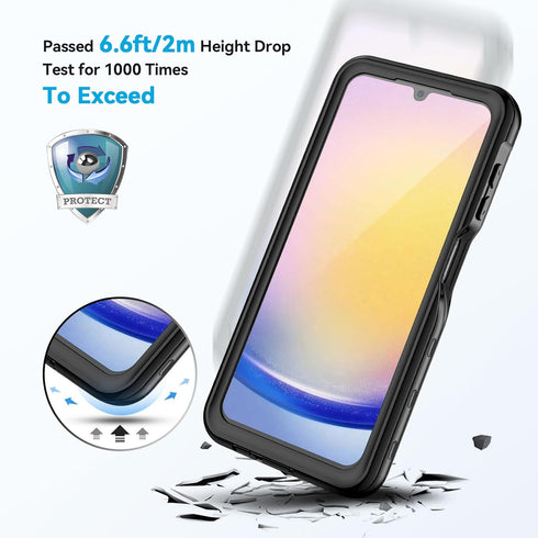 Lanhiem for Samsung Galaxy A25 5G Case, IP68 Waterproof Dustproof, Built-in Screen Protector, Rugged Full Body Shockproof Protective Cover for Sam...