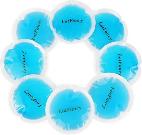 LotFancy Ice Pack for Injuries Reusable, 8 Small Gel Heating Cooling Pads with Cloth Backing, Hot Cold Therapy for Eyes After Surgery, Face, Breas...