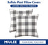 MIULEE Pack of 2 Classic Farmhouse Buffalo Check Plaids Polyester Linen Soft Soild Square Throw Pillow Covers Grey and White Home Decor Outdoor Cu...