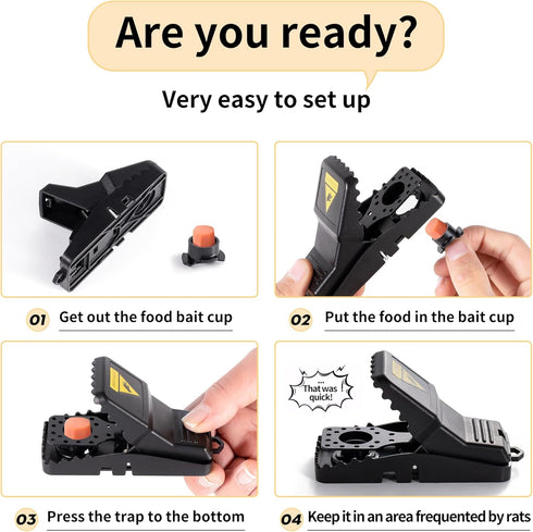 Mouse Traps Indoor Outdoor - 6 Pack Plastic Mouse Rat Trap for Home - Killer Plastic Mouse Catcher for Hotel, Hospital, School, Restaurant and Kit...