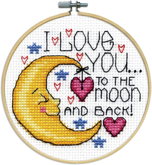 Design Works Crafts Hoop, Moon Counted Cross Stitch Kit...