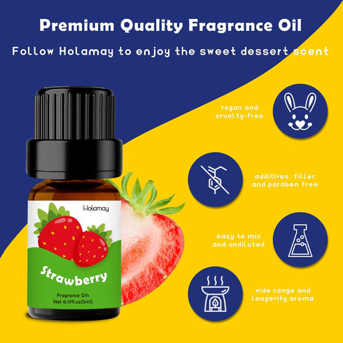 Holamay Dessert Fragrance Oils, Scented Oils Set of 10 Sweet Soap & Candle Making Scents - Creamy Vanilla, Apple Cinnamon, Cookies and More, Aroma...